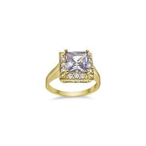 Square Halo CZ Engagement Womens Ring 10k Yellow Gold